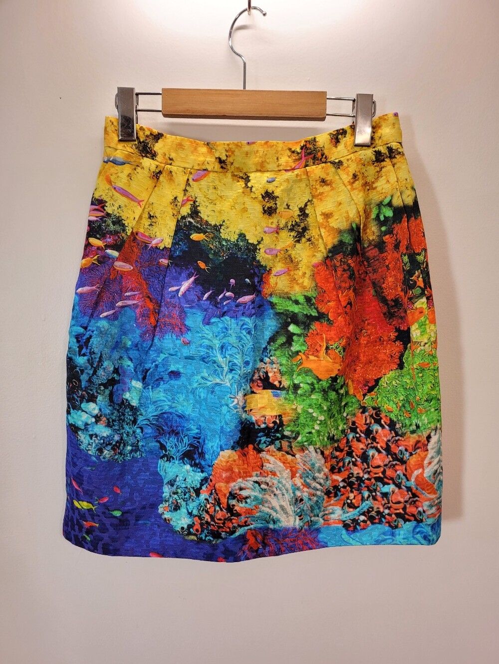 Mary Katrantzou Under The Sea Fish Corals Multicolored Midi Skirt - 27-28"